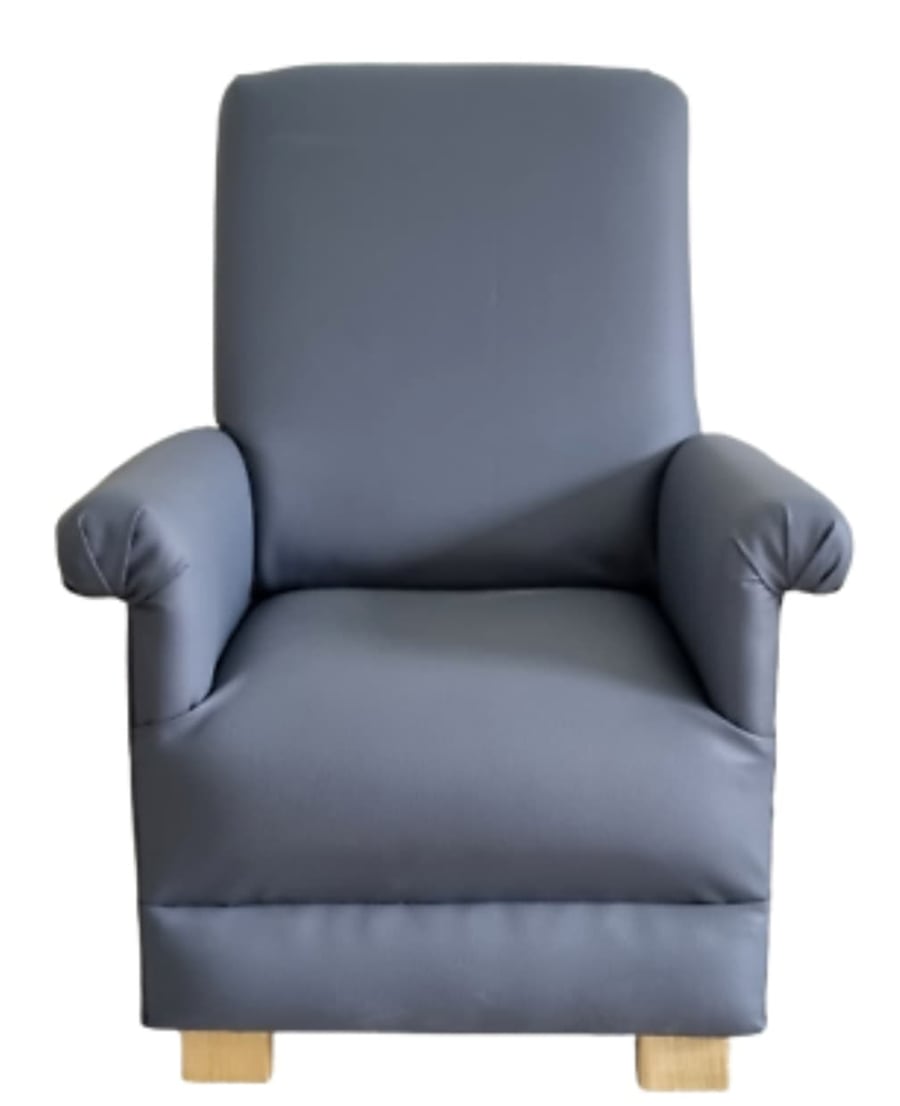 Kids Armchair Grey Faux Leather Fabric Chair Children's Boys Girls Bedroom 