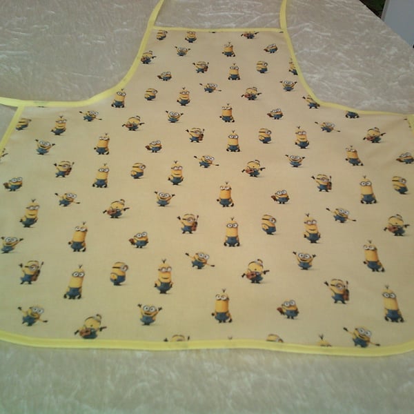 Baby Apron with Minions on Pale Yellow