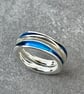 Enamel Stack Ring, freeform stack ring, blue enamel ring, size, ocean, enamel,  - Image 3