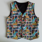 Waistcoat, Age 7 yrs, reversible waistcoat, Boys waistcoat, comic book print 