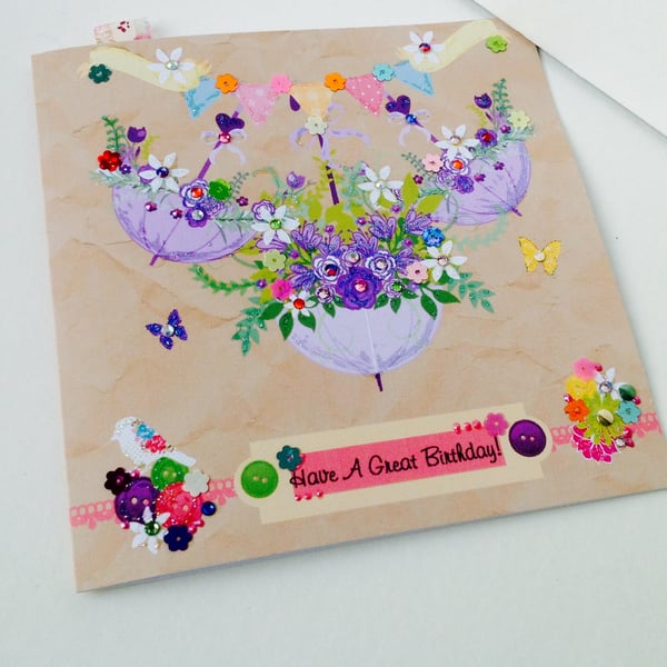 SALE Birthday Card,Greeting Card,Handmade,Handfinished,Personalised