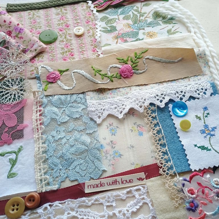 Slow Stitching kit - Embroidered Rose Garden Edwardian Country Diary