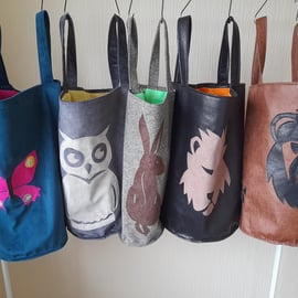 Appliqued Barrel Bags