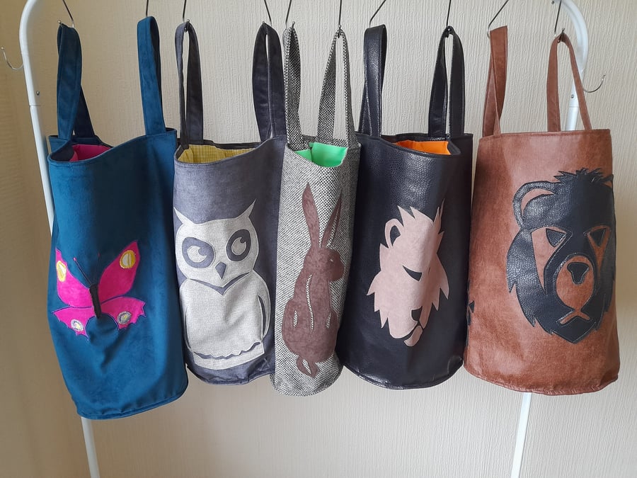 Appliqued Barrel Bags