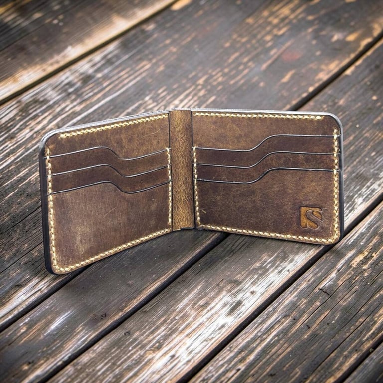 Handmade Full Grain Leather Bifold Wallet