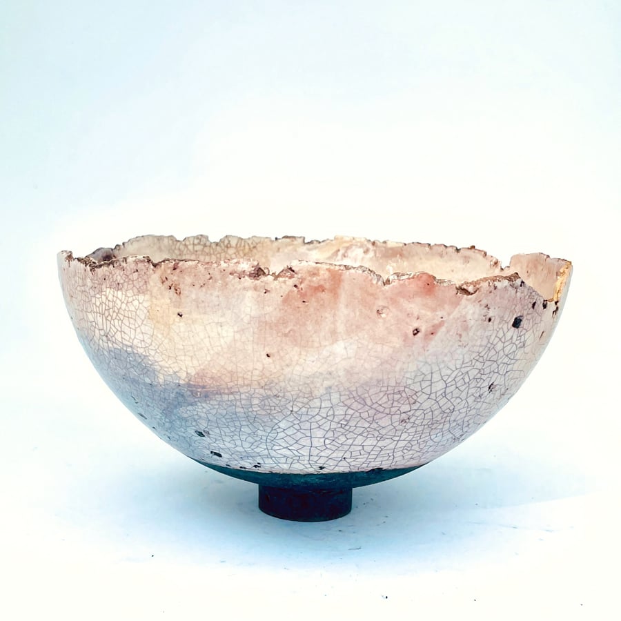 Pinched Raku Bowl With Foot. No 7
