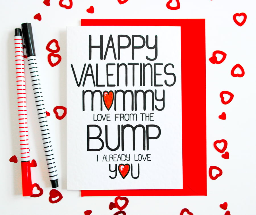 Happy Valentines Mummy Love from the Bump I Already Love You Valentine's Card 