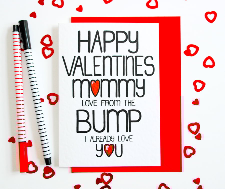 Happy Valentines Mummy Love from the Bump I Already Love You Valentine's Card 
