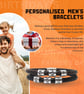 Personalised Men's Leather Bracelet with Three Hand Stamped Name Rings - Image 8