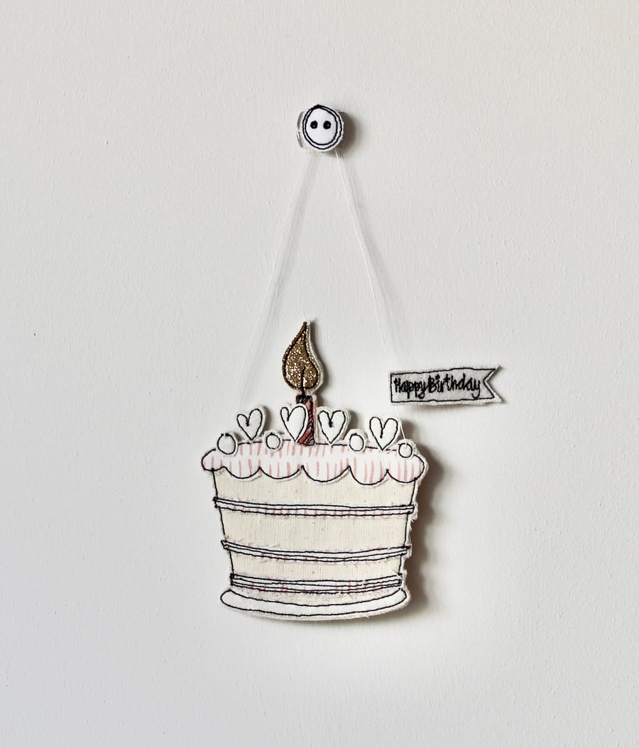 Happy Birthday Cake - Hanging Decoration