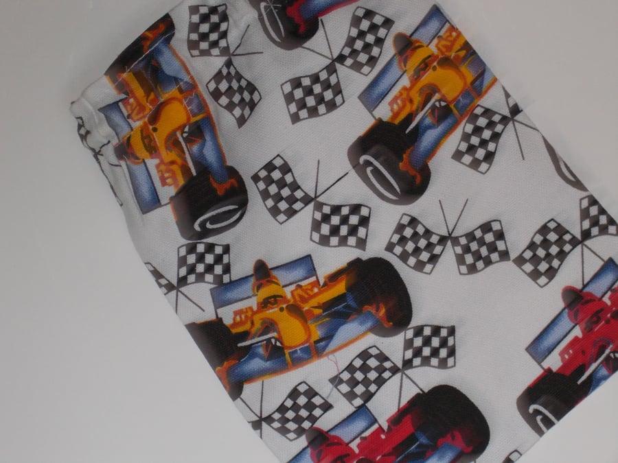 Mini drawstring bag with racing cars