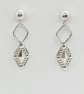 Decorative diamond drop sterling silver earrings - Image 4