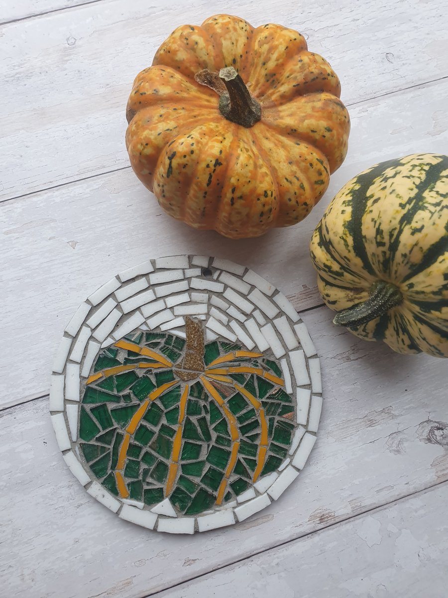 Pumpkin Mosaic Green, Mosaic Pumpkin, Pumpkin Art, Squash Mosaic, pumpkin,