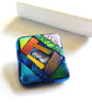 Dichroic L016 Luxury Fused Glass Patchwork Brooch Handmade 