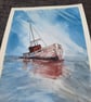 Watercolour stranded boat - Image 2