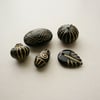 5  Assorted Black and Gold Beads