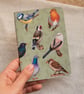 A6 Handmade Notebook with British Garden Bird Design