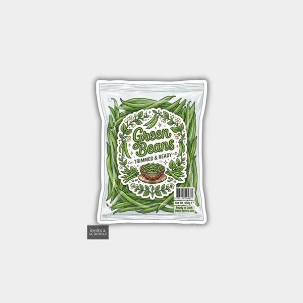 Grocery Food Vinyl Sticker For Adults - Green Beans