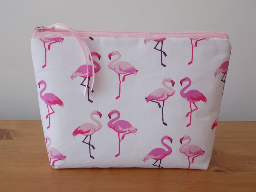 Pink Flamingos Make Up Bag Cosmetics Case