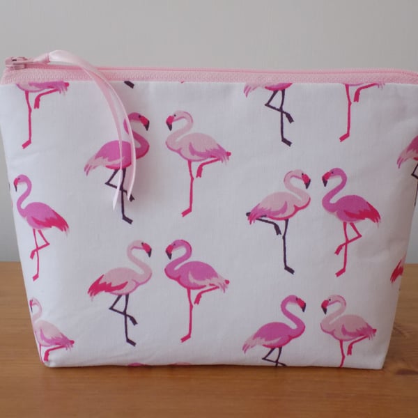 Pink Flamingos Make Up Bag Cosmetics Case