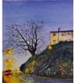 Ford Hill Plymouth at Dusk Original Watercolour and Ink Painting - Image 6