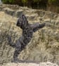 Leaping Bearded Collie Dog Statue Large Bronze Resin Garden Sculpture - Image 6