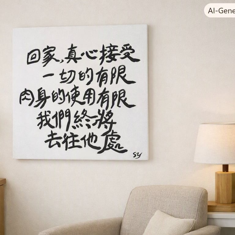 Returning Home to Our Human Limits - Chinese calligraphy art on canvas
