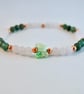 Moss Agate And Rose Quartz Bracelet With Swarovski Butterfly - Handmade In Devon - Image 4