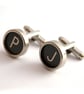 Personalised Cuff links with Initials; Typewriter Letter Keys Cufflinks - Image 1