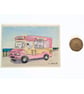 Original ACEO Miniature Watercolour Painting Classic Ice Cream Van 1970's - Image 2