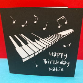 Personalised Piano Birthday Card - Pianist