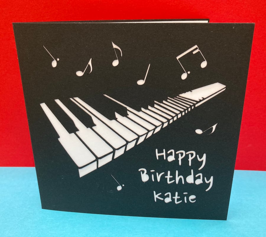 Personalised Piano Birthday Card - Pianist