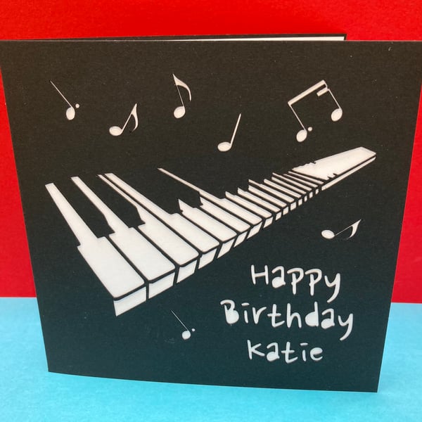 Personalised Piano Birthday Card - Pianist