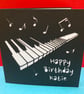 Personalised Piano Birthday Card - Pianist