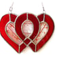 Entwined Heart Suncatcher Stained Glass Ruby 40th Wedding 
