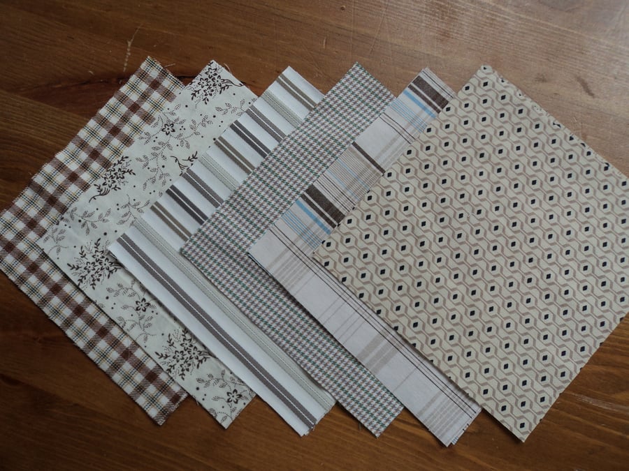 12 x 5" Cotton beige fabric, perfect for scrappy quilts!