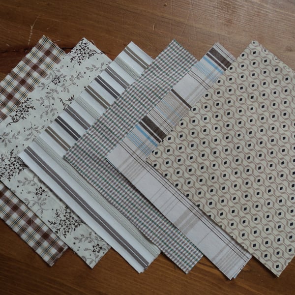 12 x 5" Cotton beige fabric, perfect for scrappy quilts!