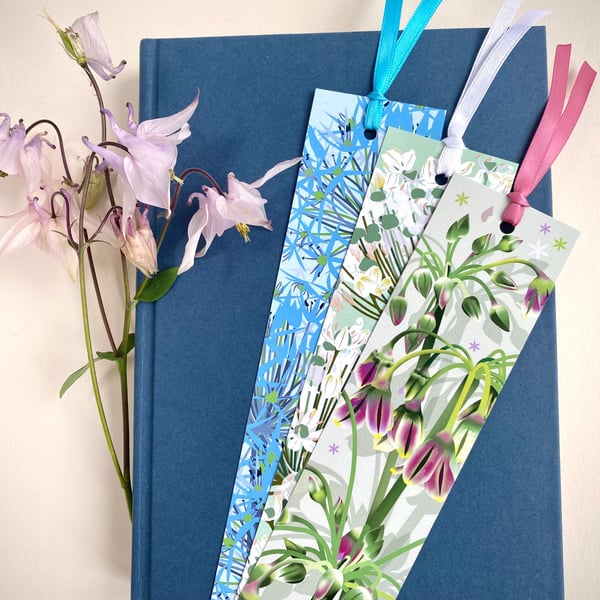 Allium Bookmark Set - Set of Six Hand Finished Illustrated Bookmarks
