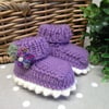 Luxery Baby Girls Pure 'Jeager' Aran Wool Booties  0- 3 months size