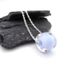 lampwork glass necklace, blue bead pendant - Image 2