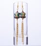 Cloisonne and long chain tassel earrings - Image 1