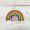 Miniature Wooden Rainbow House Gift