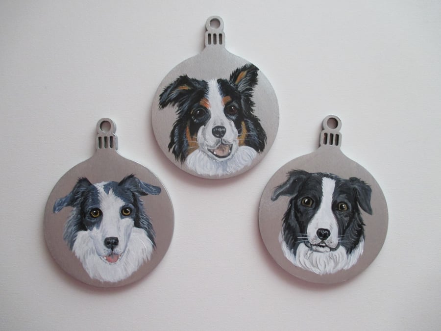 1x Pet Portrait Christmas Bauble Personalised Tree Decoration
