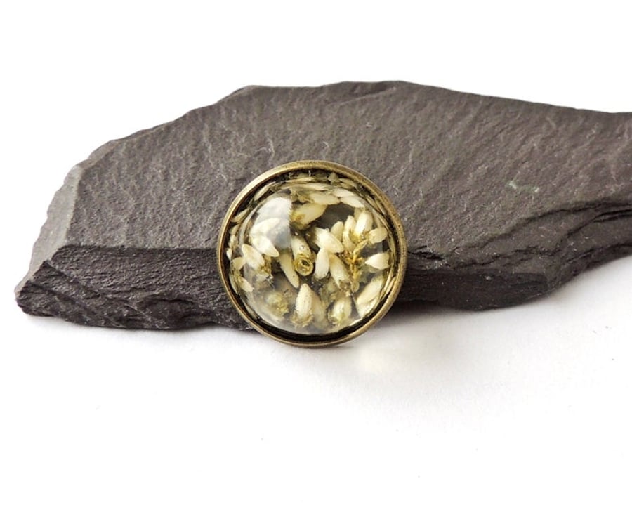 White Heather Brooch or Pin - 566 SALE