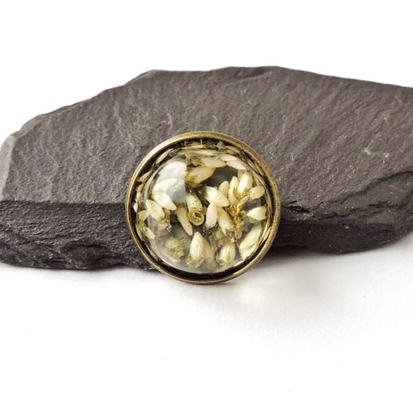 White Heather Brooch or Pin - 566 SALE