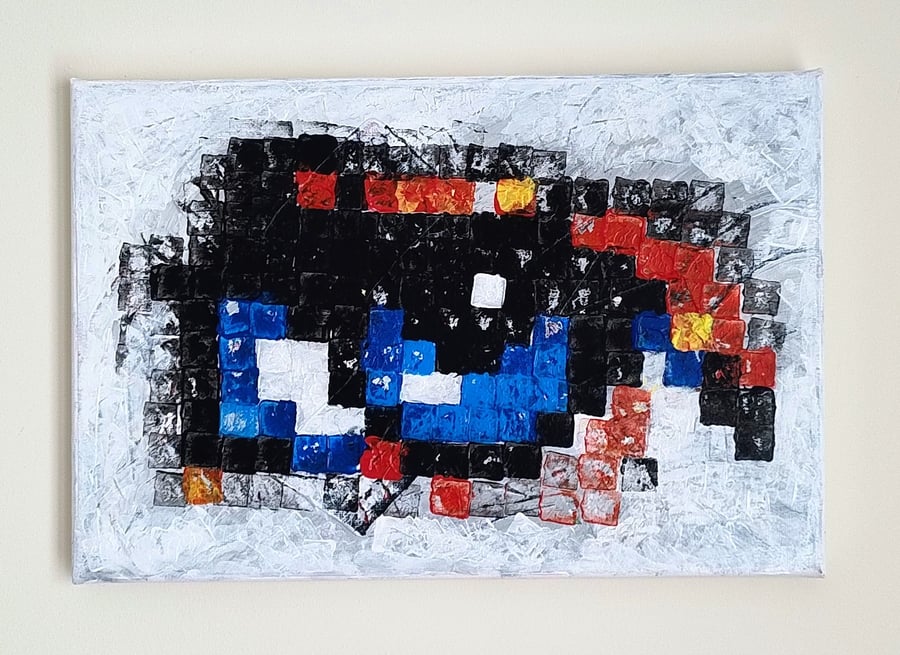 "The Digital Gaze" - Original Abstract Textured Mixed Media Painting on Canvas