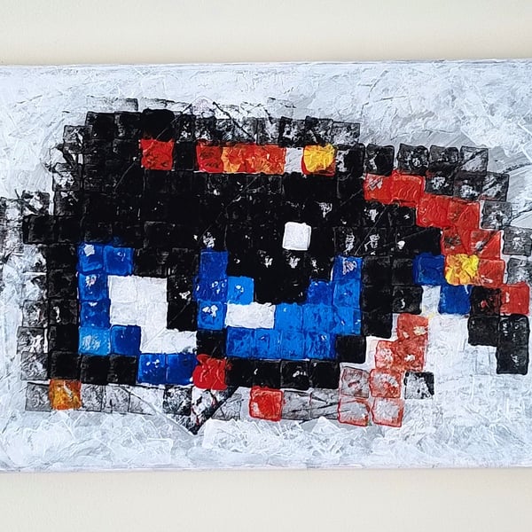 "The Digital Gaze" - Original Abstract Textured Mixed Media Painting on Canvas