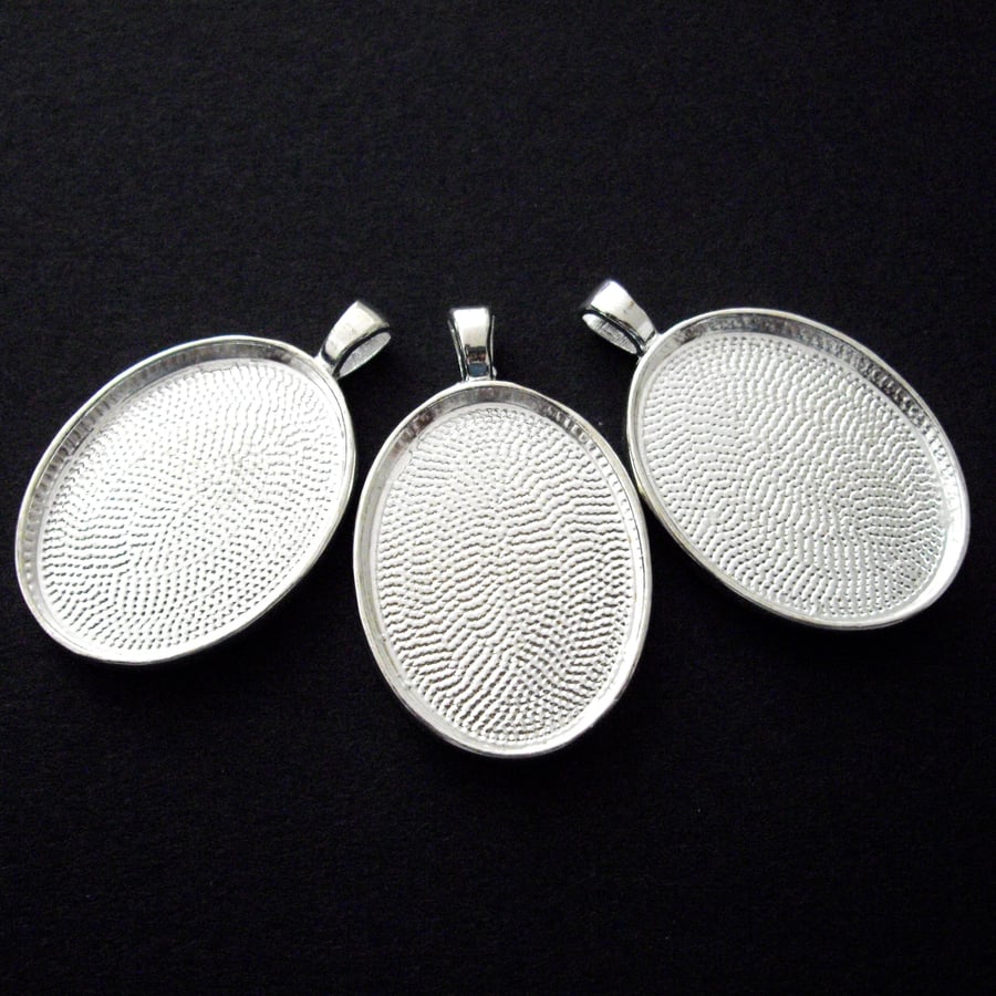 3 x Cameo Settings - Silver Plate