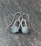 Silver and aquamarine small dangle earrings  - Image 5