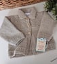 Designer Merino Wool Hand Knitted Baby Jacket & Matching Booties Set 0-3 months  - Image 5
